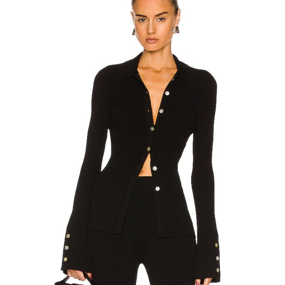 Le Ore Rimini Flare Sleeved Collared Cardigan